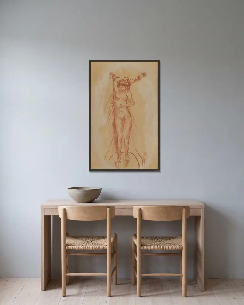 Akt zepředu, Pierre Bonnard v rámu na stěně