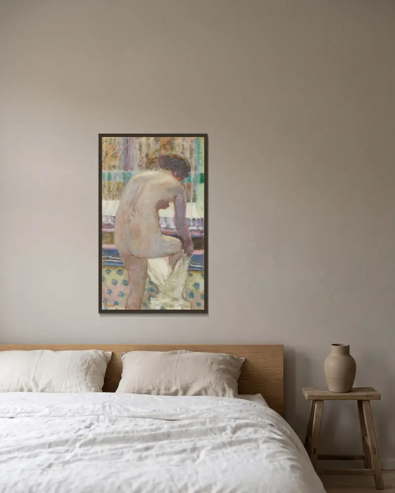 Žena, která se obléká, Pierre Bonnard v rámu na stěně