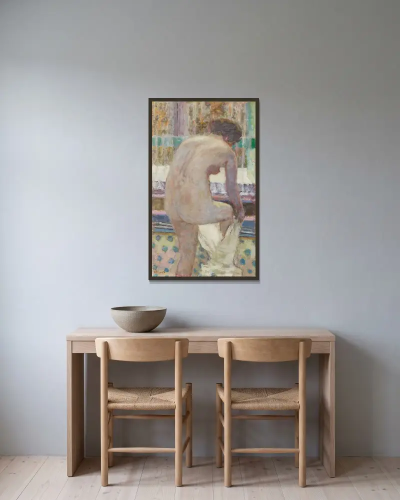 Žena, která se obléká, Pierre Bonnard v rámu na stěně