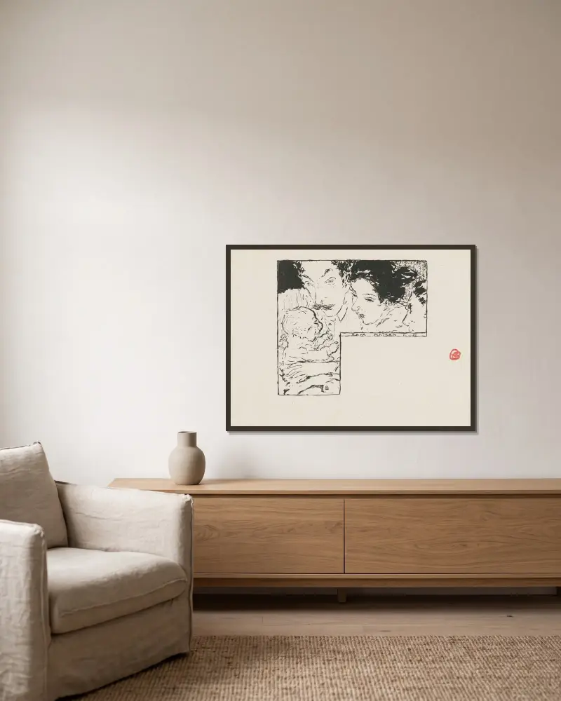 Papa, maman von Pierre Bonnard gerahmt an einer Wand