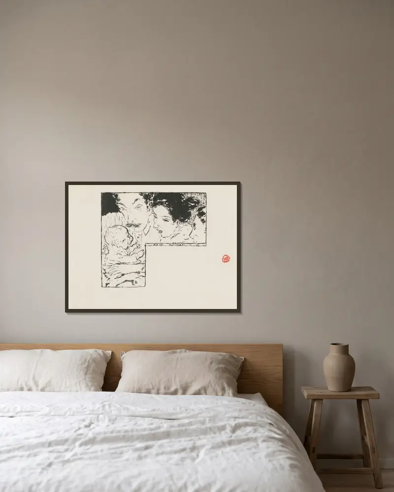 Papa, maman von Pierre Bonnard gerahmt an einer Wand