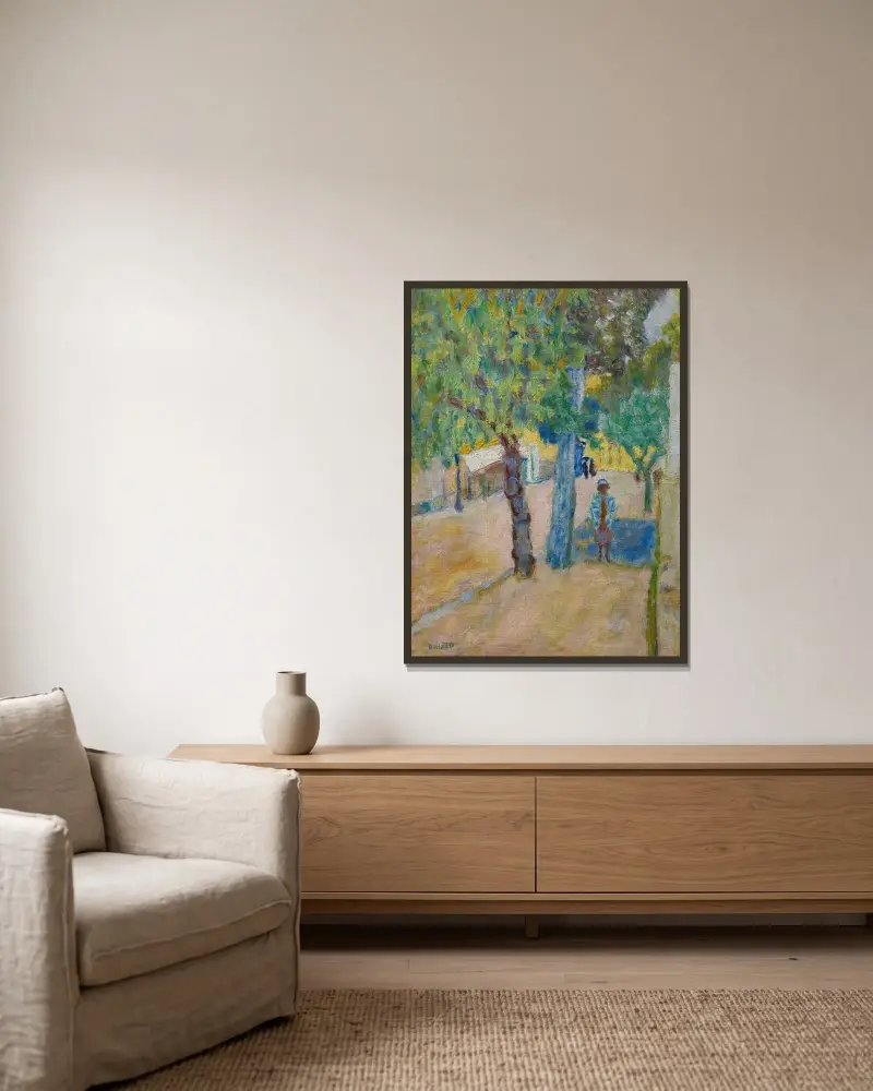 Personnage Sous Un Arbre av Pierre Bonnard inramad på en vägg