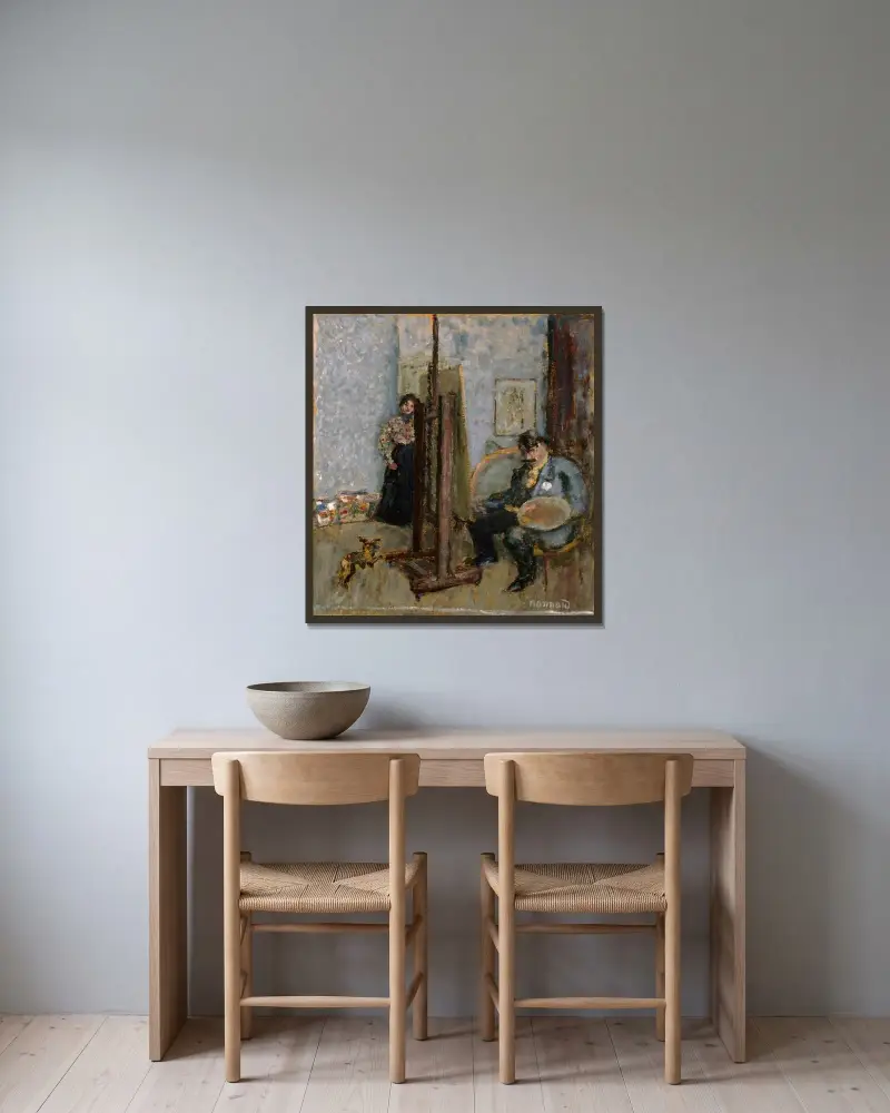 Malerens atelier, Pierre Bonnard v rámu na stěně