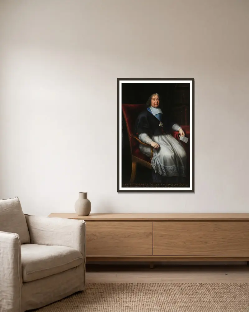 Monseigneur Charles-Maurice Le Tellier von Pierre Mignard gerahmt an einer Wand