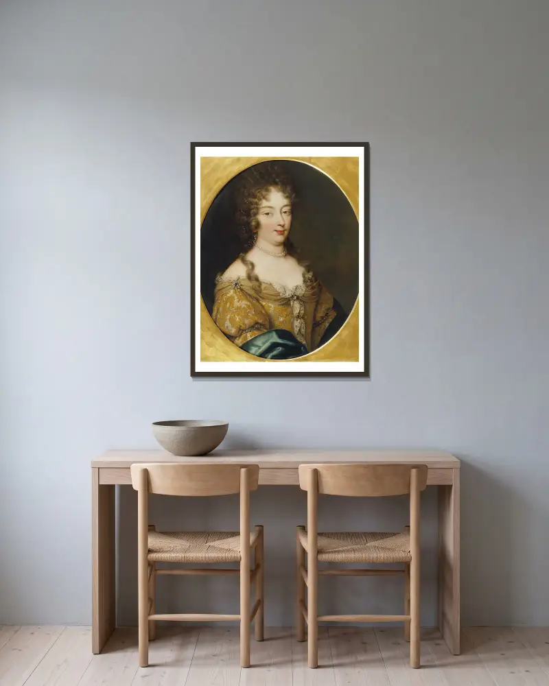 Olympia Mancini (1639–1708) von Pierre Mignard gerahmt an einer Wand