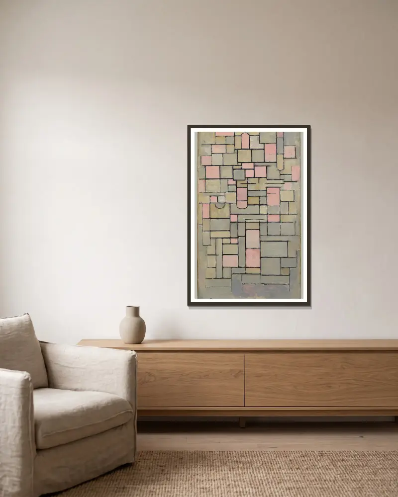 Kompozice 8, Piet Mondrian v rámu na stěně