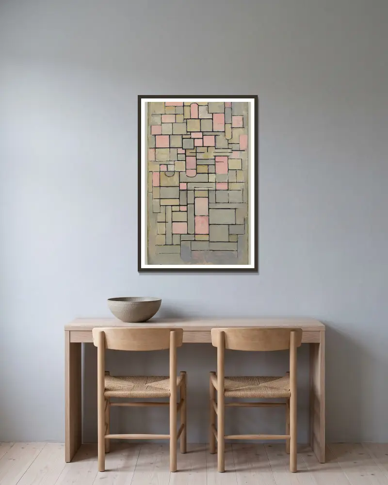 Kompozice 8, Piet Mondrian v rámu na stěně