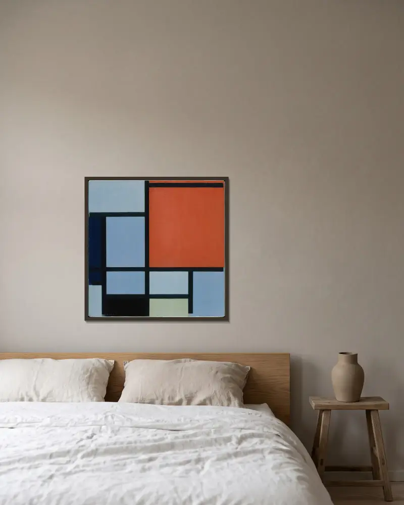 Kompozice, Piet Mondrian v rámu na stěně