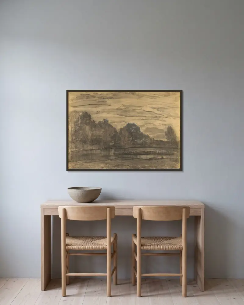 Myr nära Saasveld av Piet Mondrian inramad på en vägg