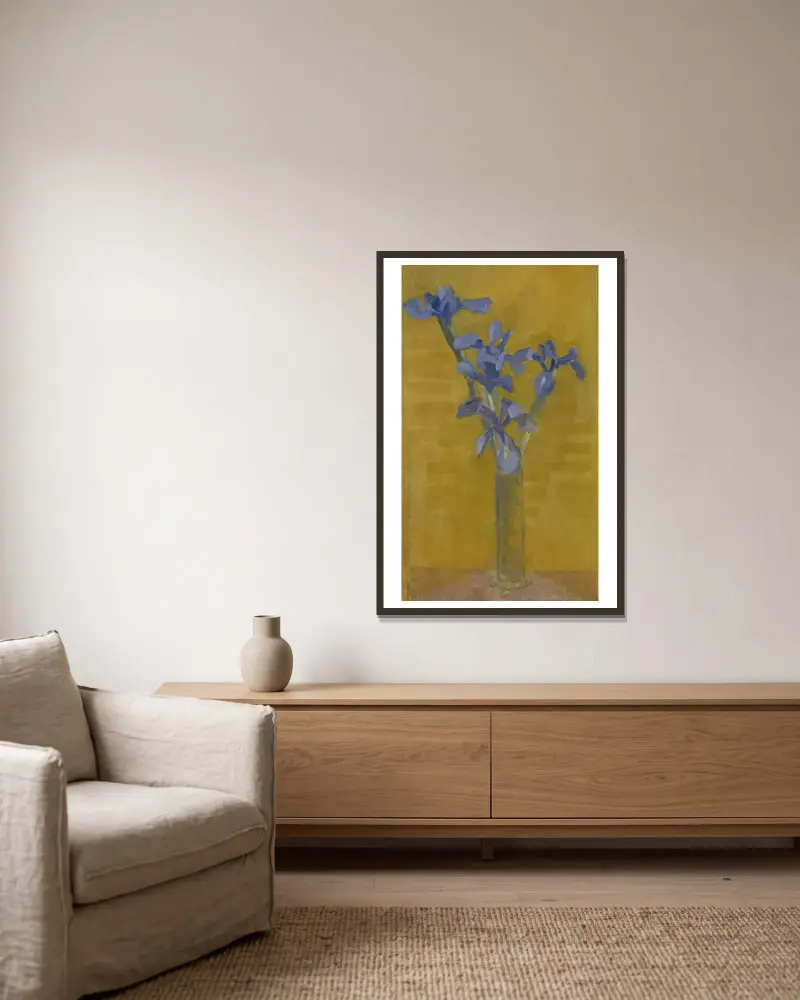 Irysy, Piet Mondrian w ramie na ścianie