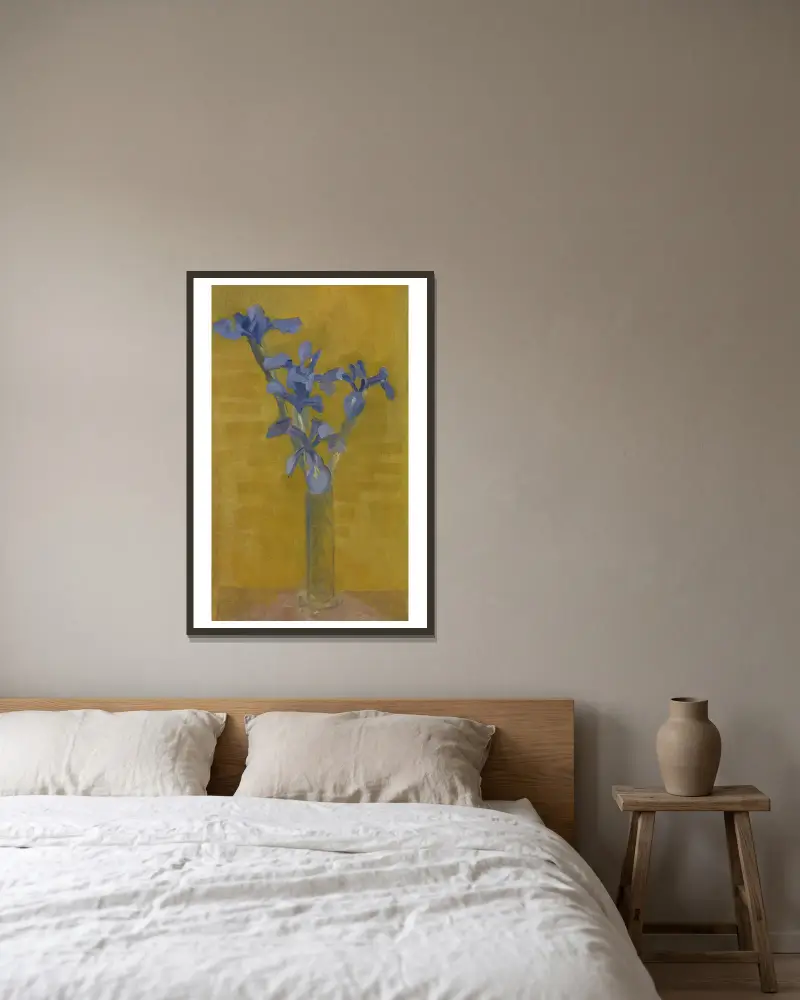 Irysy, Piet Mondrian w ramie na ścianie