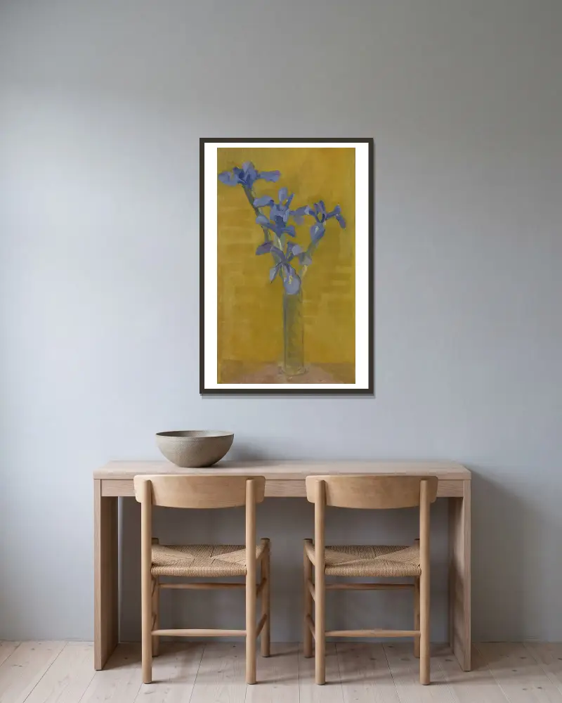 Irysy, Piet Mondrian w ramie na ścianie