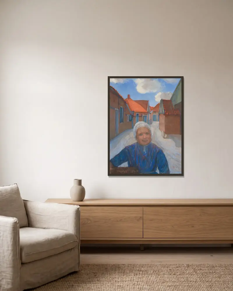 Op de Lappenbrink te Winterswijk av Piet Mondrian inramad på en vägg