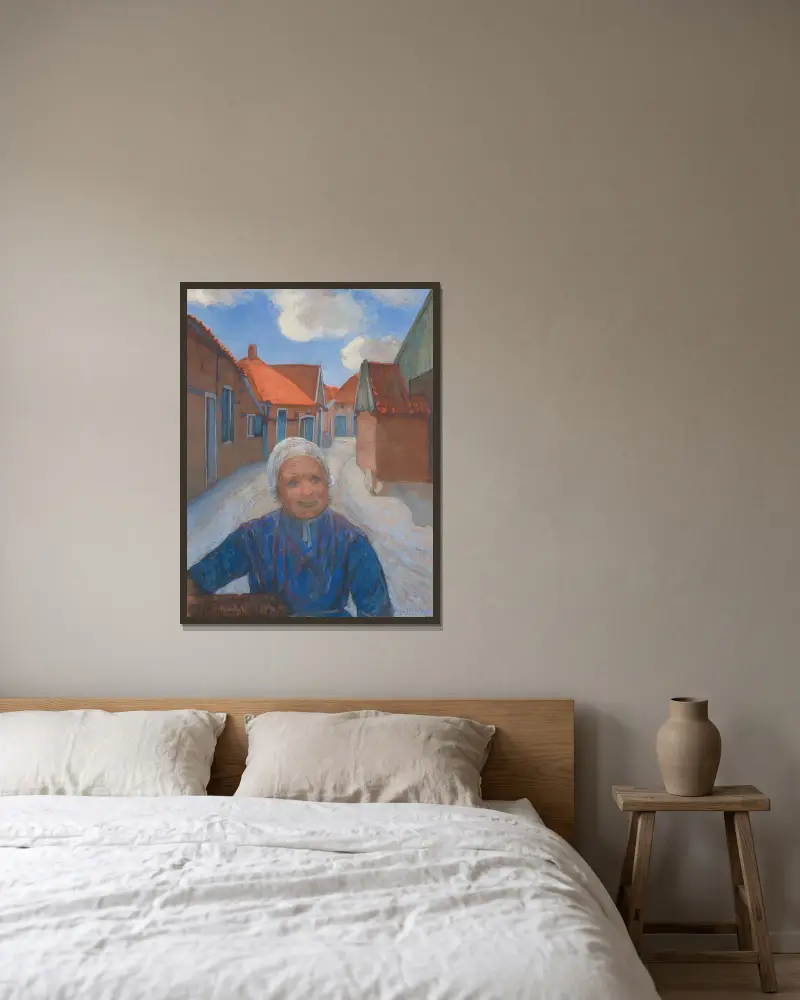 Op de Lappenbrink te Winterswijk av Piet Mondrian inramad på en vägg