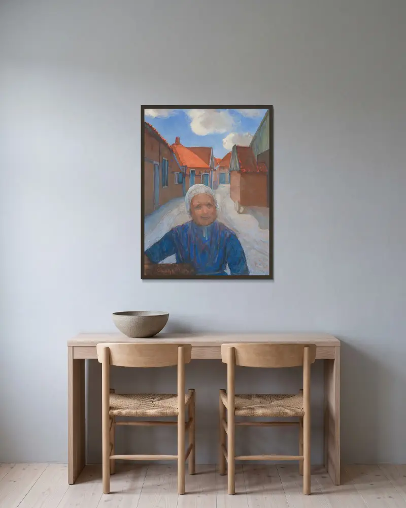 Op de Lappenbrink te Winterswijk av Piet Mondrian inramad på en vägg