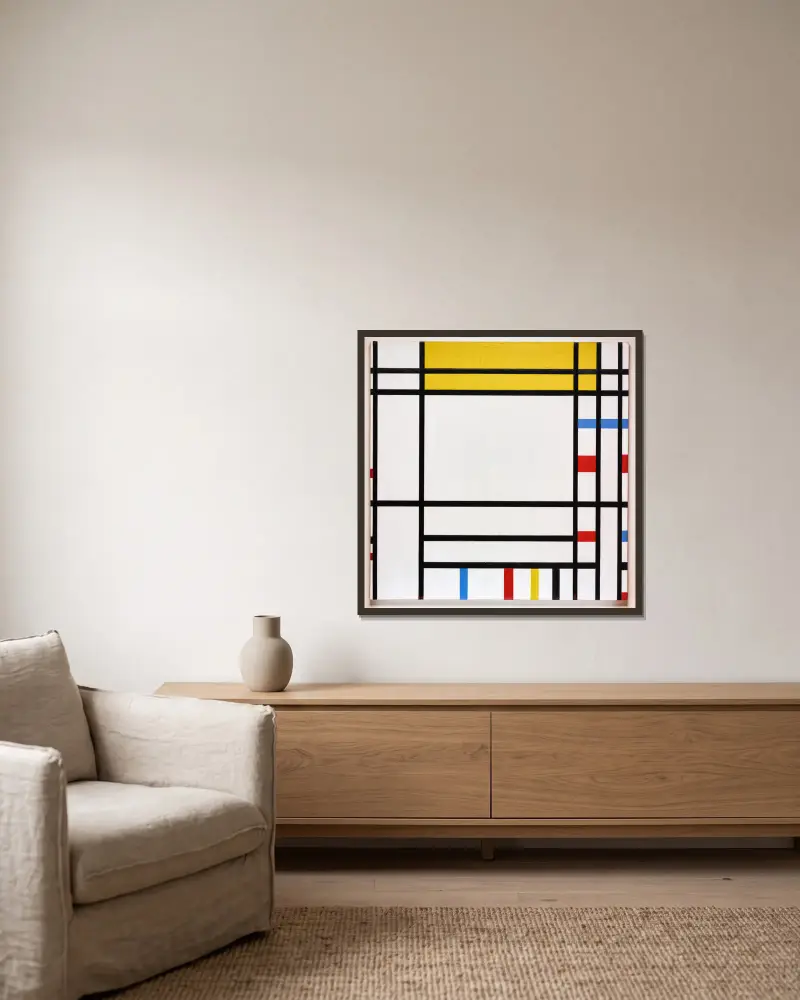Place de la Concorde von Piet Mondrian gerahmt an einer Wand