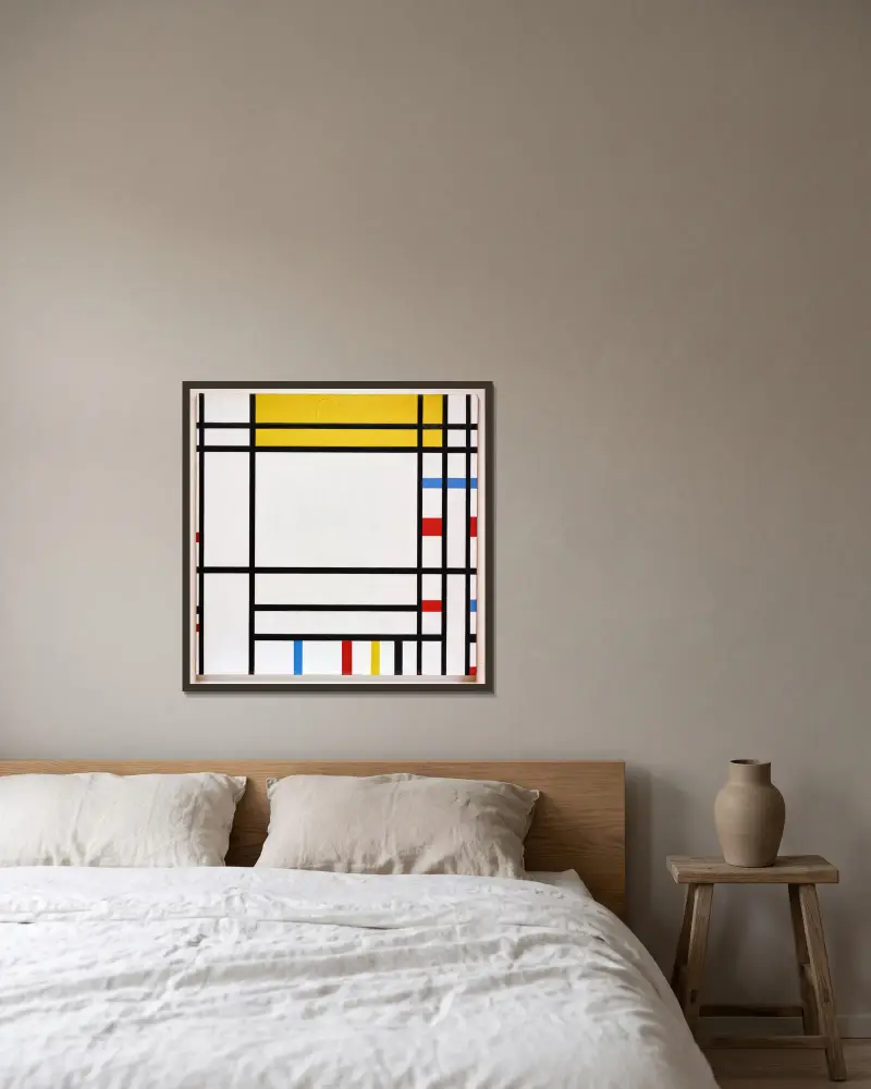 Place de la Concorde von Piet Mondrian gerahmt an einer Wand