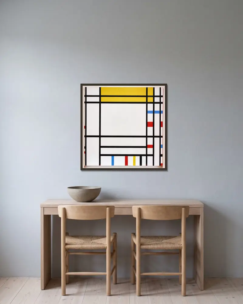 Place de la Concorde von Piet Mondrian gerahmt an einer Wand