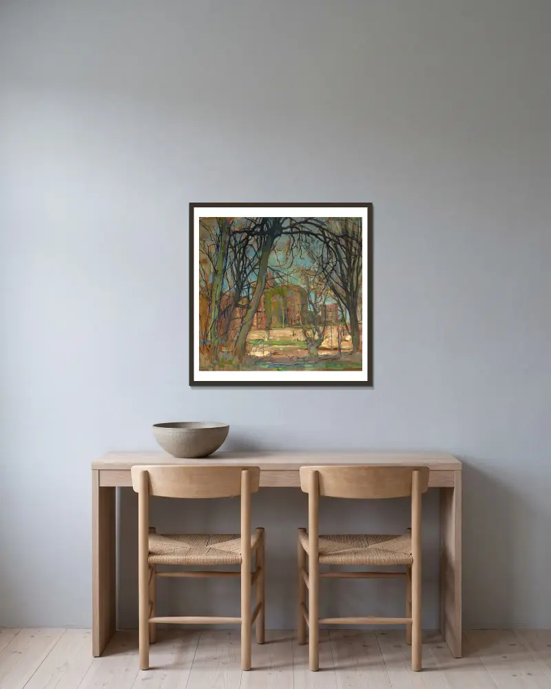 Wiosenne słońce (Lentezon); Ruina zamku; Brederode, Piet Mondrian w ramie na ścianie