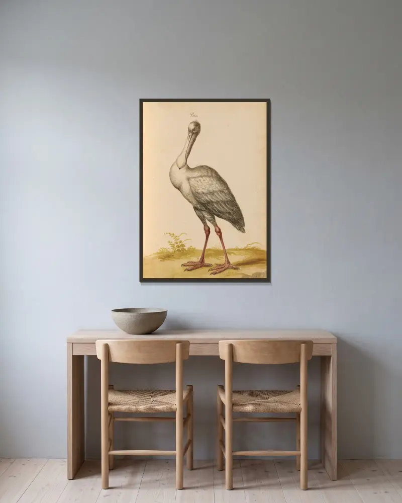 Oiseaux de la Ménagerie du Roi Pl.35 av Pieter Boel inramad på en vägg