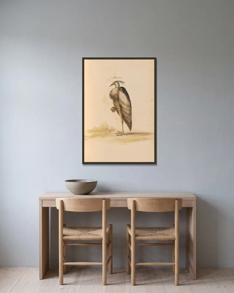Vögel aus der königlichen Menagerie Pl. 67 von Pieter Boel gerahmt an einer Wand