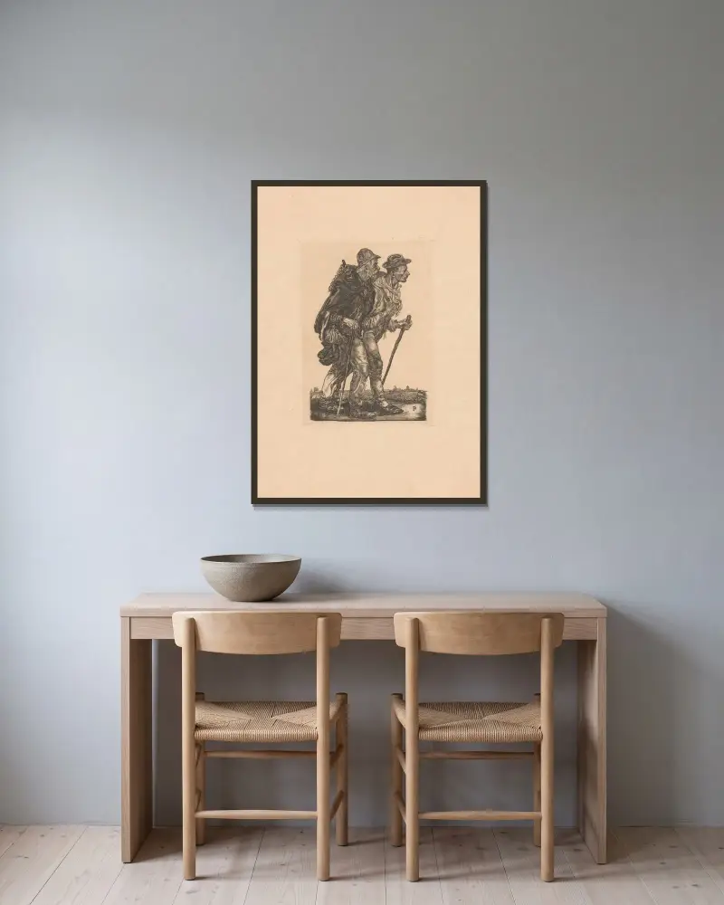 Tiggare av Pieter Dupont inramad på en vägg