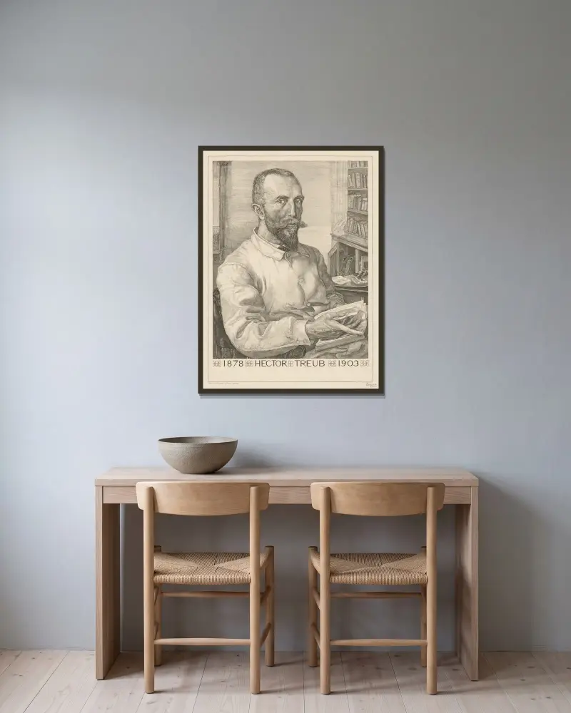 Porträtt av Hector Treub av Pieter Dupont inramad på en vägg