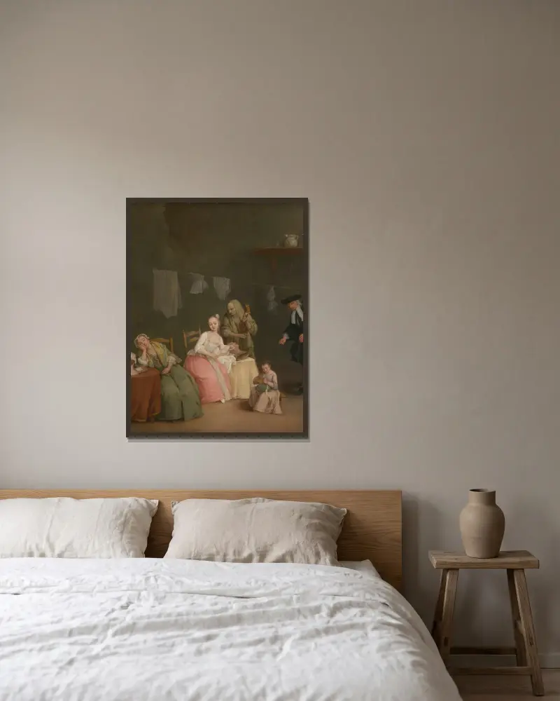 Der Brief von Pietro Longhi gerahmt an einer Wand