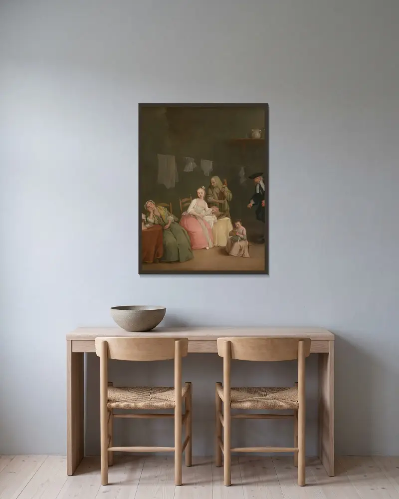 Der Brief von Pietro Longhi gerahmt an einer Wand