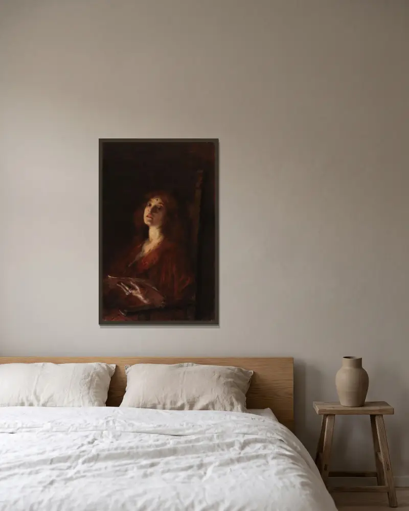 En sång av Alice Pike Barney inramad på en vägg