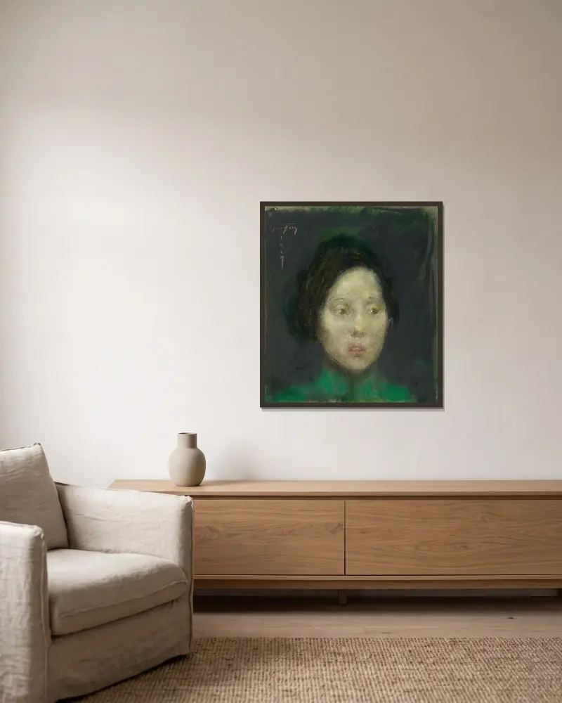 En oriental av Alice Pike Barney inramad på en vägg