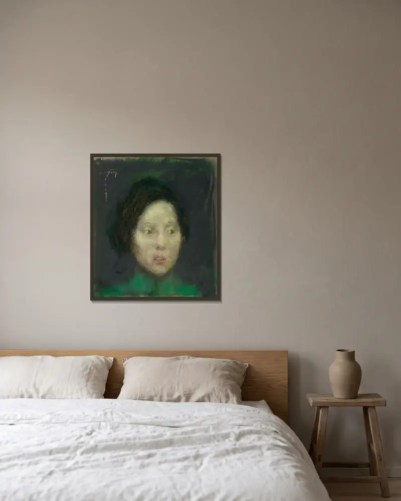 En oriental av Alice Pike Barney inramad på en vägg