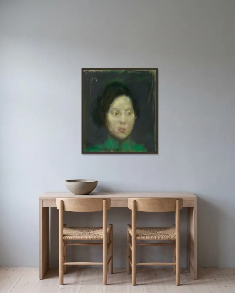 En oriental av Alice Pike Barney inramad på en vägg