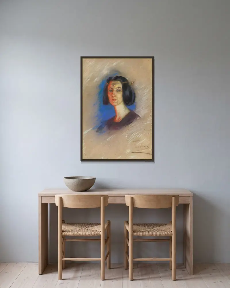 Anita Hunt av Alice Pike Barney inramad på en vägg