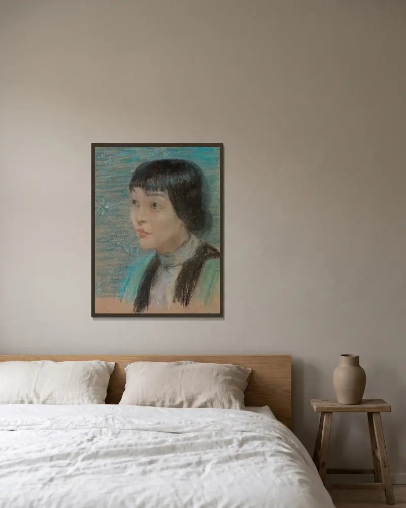 Anna May Wong av Alice Pike Barney inramad på en vägg