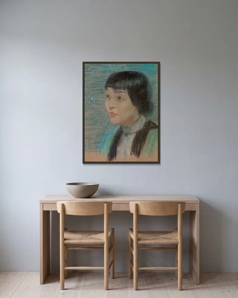 Anna May Wong av Alice Pike Barney inramad på en vägg