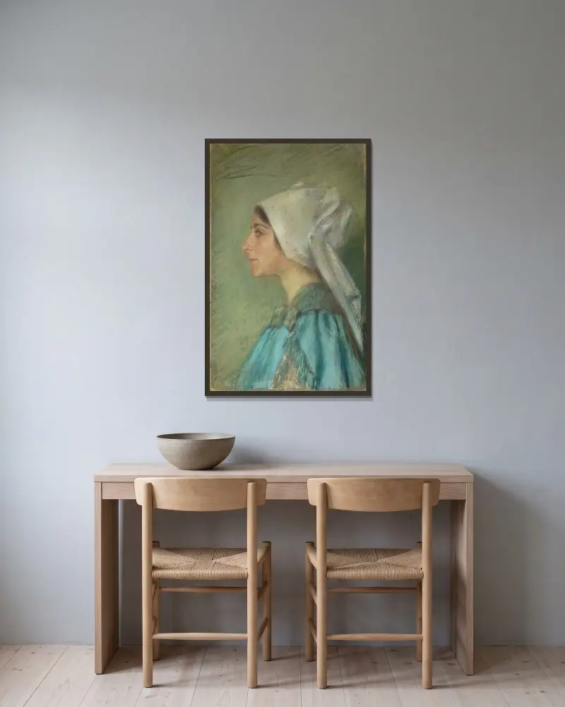 Brittany Bonnet av Alice Pike Barney inramad på en vägg