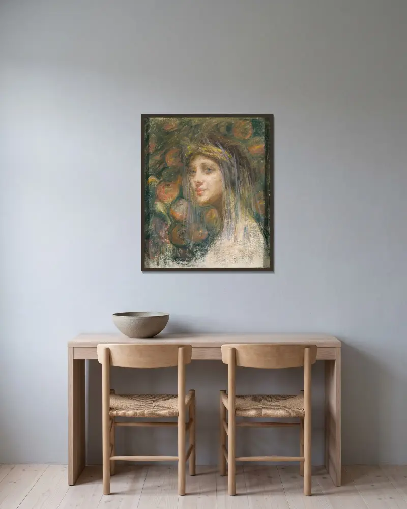 Ceres av Alice Pike Barney inramad på en vägg