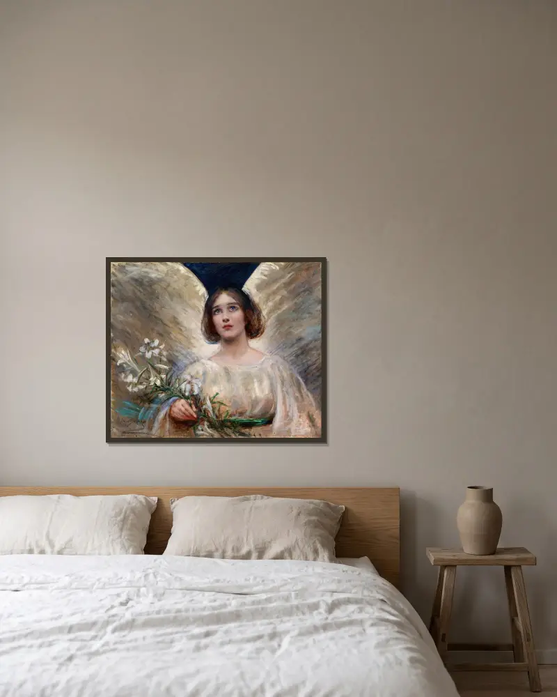 Easter Lilies av Alice Pike Barney inramad på en vägg