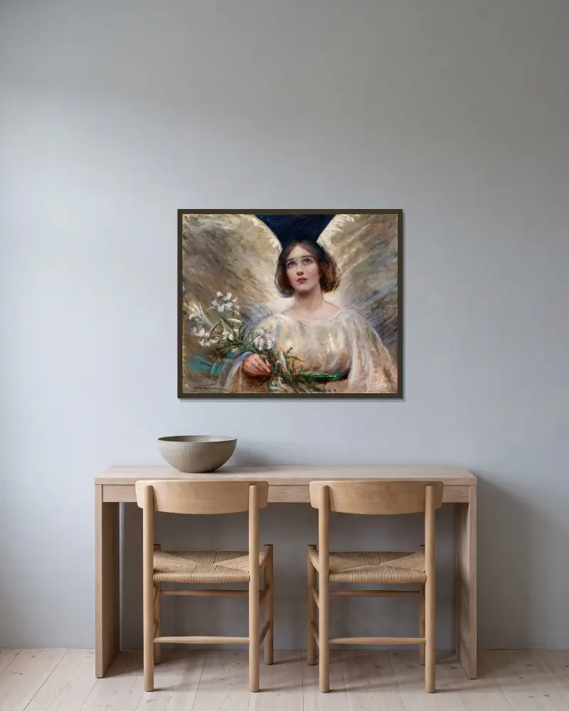 Easter Lilies av Alice Pike Barney inramad på en vägg