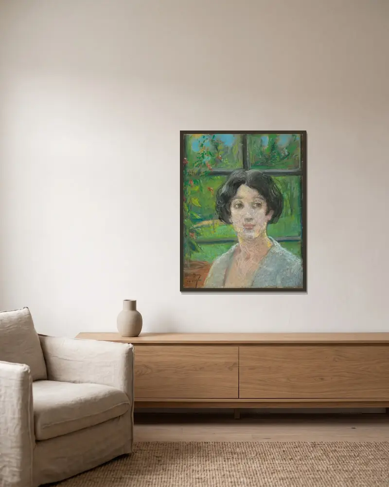Garden Window av Alice Pike Barney inramad på en vägg