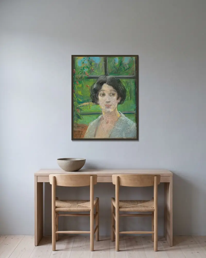 Garden Window av Alice Pike Barney inramad på en vägg