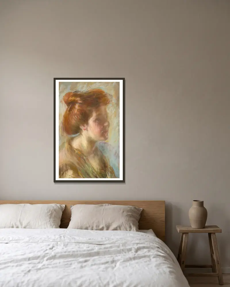 Mädchen mit tizianrotem Haar von Alice Pike Barney gerahmt an einer Wand