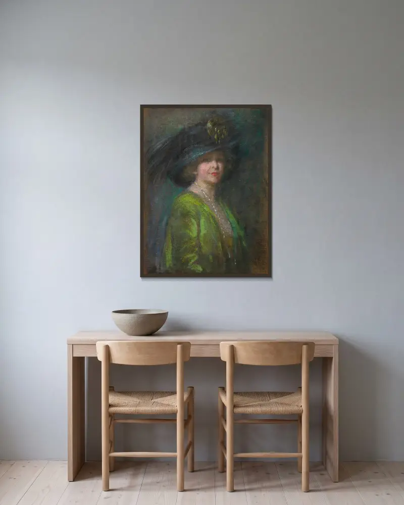 Klobouk a stín, Alice Pike Barney v rámu na stěně