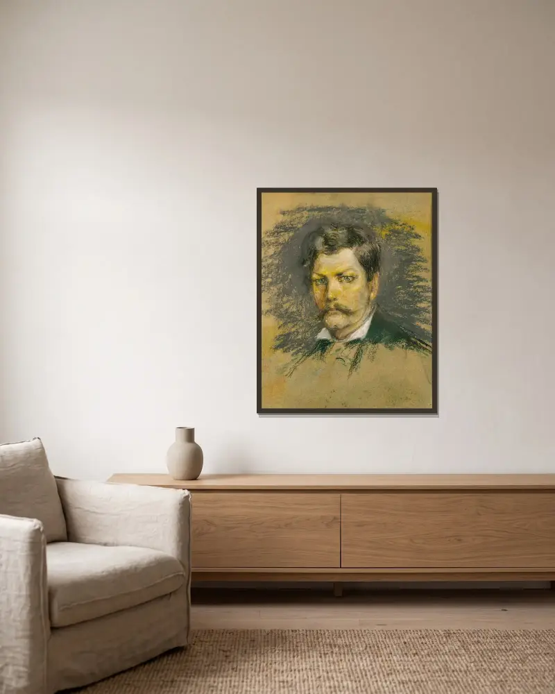 Henry M. Stanley av Alice Pike Barney inramad på en vägg