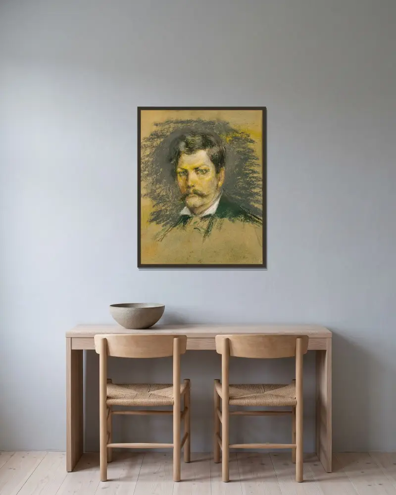 Henry M. Stanley av Alice Pike Barney inramad på en vägg