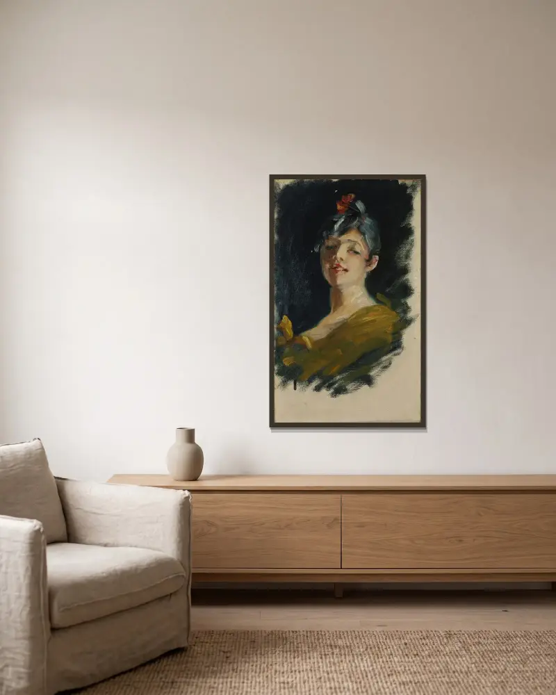 In Life av Alice Pike Barney inramad på en vägg