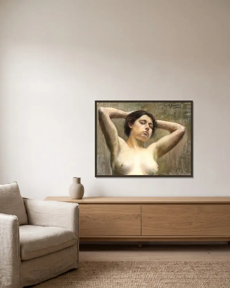 In Pose von Alice Pike Barney gerahmt an einer Wand