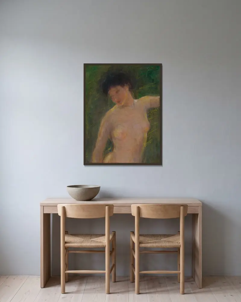 In Shadow av Alice Pike Barney inramad på en vägg