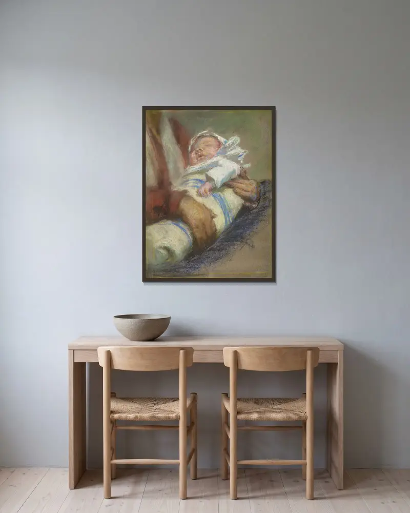 V plenkách, Alice Pike Barney v rámu na stěně